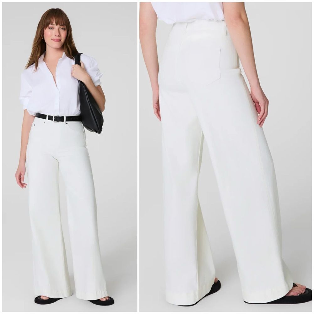 NEW SPANXshape EveryWear Wide Leg Jeans in Chalk Shaping Office Career Size 3X - Picture 2 of 13